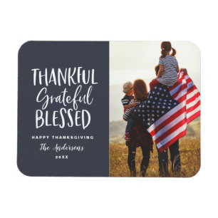 Bedankt, dankbaar, gezegende foto van de Thanksgiv Magneet