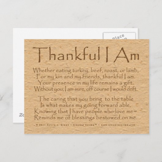 Bedankt dat ik ben briefkaart (Voorkant / Achterkant)