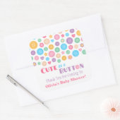 Bedankt dat je als Button Baby shower kunt geniete Vierkante Sticker (Envelop)