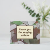 Bedankt dat je bij ons bent gebleven. briefkaart (Staand voorkant)