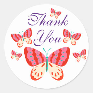 Bedankt dat je Butterfly Round Stickers bedankt