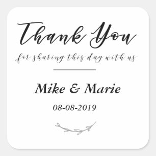 Bedankt dat je deze dag met ons hebt gedeeld op Fa Vierkante Sticker