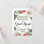 Bedankt dat je een appreciatie cadeau voor je vrie kaart (Voorkant / Achterkant in situ)