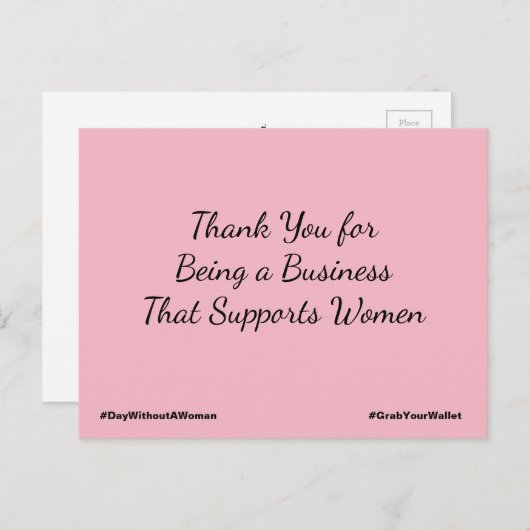 Bedankt dat je een bedrijf bent dat vrouwen onders briefkaart (Voorkant / Achterkant)