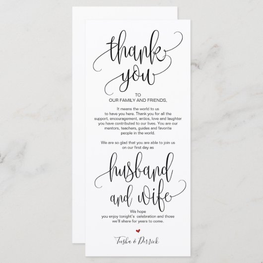 Bedankt dat je een instelkaart hebt geplaatst voor programma (Voorkant / Achterkant)