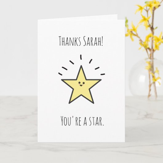 Bedankt dat je een sterrenkaart bent kaart (Gele Bloem)