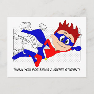 Bedankt dat je een super studentjongen briefkaart 