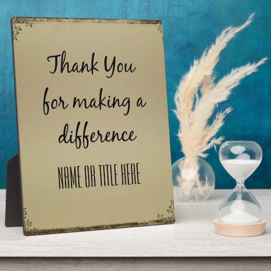 Bedankt dat je een verschil hebt gemaakt fotoplaat (Zijkant)