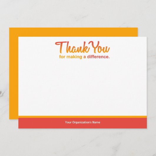 "Bedankt dat je een verschil maakt", notiecard Notitiekaartje (Voorkant / Achterkant)