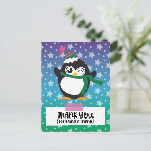 Bedankt dat je een vriend bent briefkaart (Staand voorkant)