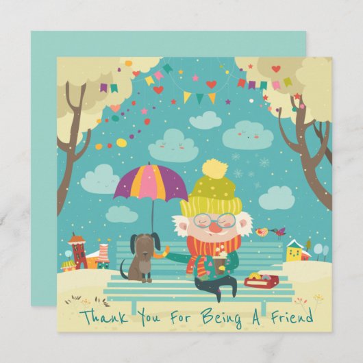 Bedankt dat je een vriend bent feestdagenkaart (Voorkant / Achterkant)