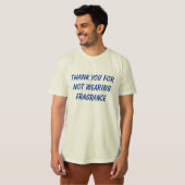 Bedankt dat je geen geurstof draagt (blauw) t-shirt (Voorkant volledig)