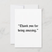 "Bedankt dat je geweldig bent." Bedankkaart (Achterkant)