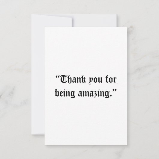 "Bedankt dat je geweldig bent." Bedankkaart (Achterkant)