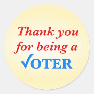 Bedankt dat je hebt gestemd ronde sticker
