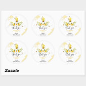 Bedankt dat je hier bent Bee baby shower Ronde Sticker (Vel)