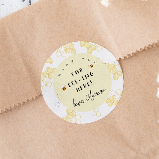 Bedankt dat je hier bent ronde sticker