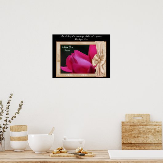 Bedankt dat je mam Rosebud persoonlijke Poster afd (Keuken)