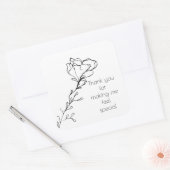 Bedankt dat je me een speciale bloemstengel laat v vierkante sticker (Envelop)