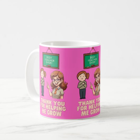 Bedankt dat je me hebt geholpen te groeien koffiemok (Voorkant links)