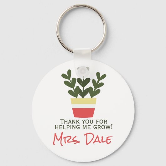 Bedankt dat je me hebt helpen groeien | Leraar Sleutelhanger (Voorkant)