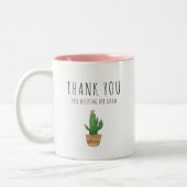 Bedankt dat je me helpt groeien, cactus roze tweekleurige koffiemok (Links)
