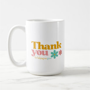 Bedankt dat je me helpt groeien, retro bloem koffiemok