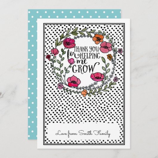 Bedankt dat je me helpt met het kweken van de cade kaart (Voorkant / Achterkant)