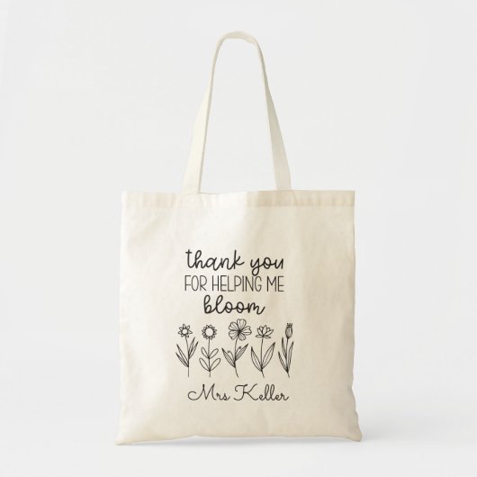 Bedankt dat je me helpt om het lerarengeschenk te  tote bag (Voorkant)