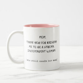 Bedankt dat je me tot een sterke man hebt opgevoed tweekleurige koffiemok