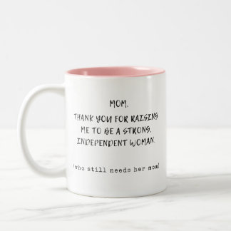 Bedankt dat je me tot een sterke man hebt opgevoed tweekleurige koffiemok