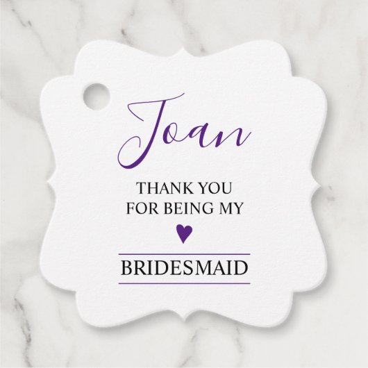 Bedankt dat je mijn Bridesmaid bent Bedankjes Labels (Voorkant)