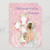 Bedankt dat je mijn Bridesmaid bent Kaart (Voorkant / Achterkant)