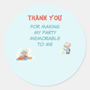 Bedankt dat je mijn feestje gedenkwaardig maakt ronde sticker