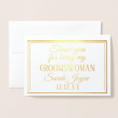 Bedankt dat je mijn Groomswoman bent Foliekaart Folie Kaarten (Voorkant met envelop)