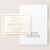 Bedankt dat je mijn Groomswoman bent Foliekaart Folie Kaarten (Display)