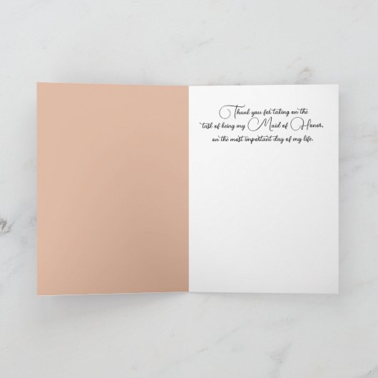 Bedankt dat je mijn Maid of Honor bent Kaart (Binnen)