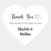 Bedankt dat je onze dag deelt met bruidegom bruilo hart sticker (Voorkant)