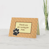 Bedankt dat je Sitter Light Brown met Paw Print Kaart (Voorkant)