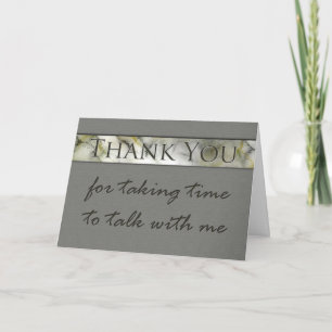 Bedankt dat je tijd hebt genomen om te praten