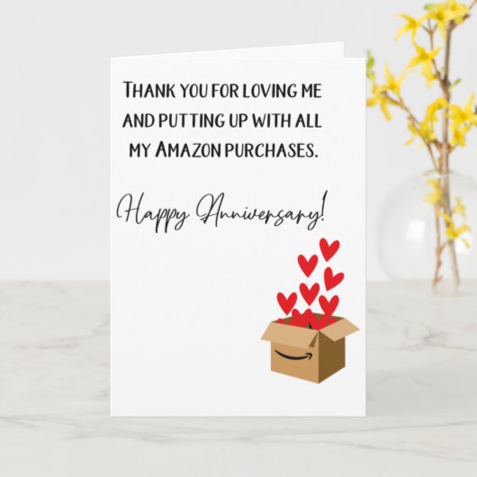 Bedankt dat je van me hield Humor Jubileum Kaart (Gele Bloem)