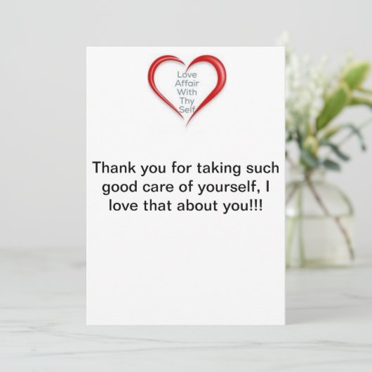 Bedankt dat je voor jezelf zorgt, kaart (Staand voorkant)