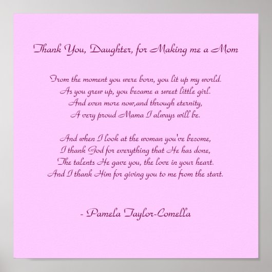 Bedankt, Daughter, dat je me een moeder hebt gemaa Poster (Voorkant)