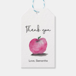Bedankt docent cadeau appel waterverf cadeaulabel