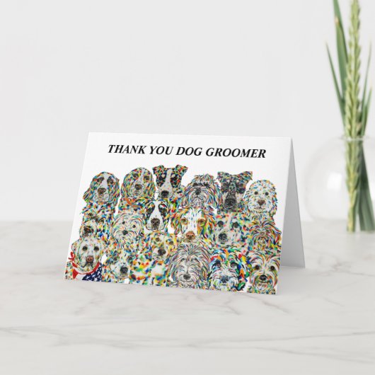 Bedankt Dog Groomer Kaart (Voorkant)