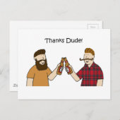 Bedankt Dude Funky Hipsters Briefkaart (Voorkant / Achterkant)