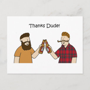 Bedankt Dude Funky Hipsters Briefkaart