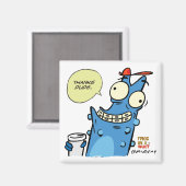 Bedankt Dude Square Magnet Magneet (Voorkant / Achterkant)