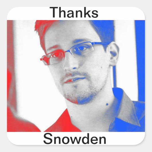 Bedankt Edward Snowden Vierkante Sticker (Voorkant)