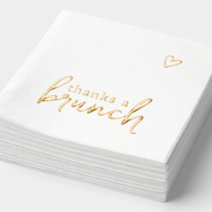 Bedankt Een Brunch Love Heart Minimalist Folie Servetten